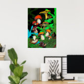Bossen en paddenstoelen poster (Thuiskantoor)