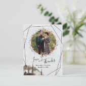 Bossen en Raven Floral Wreath Wedding Bedankt (Staand voorkant)