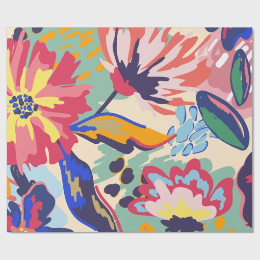 Bossen en rozen cadeaupapier (Vlak)