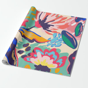 Bossen en rozen cadeaupapier