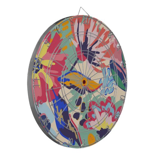 Bossen en rozen dartbord (Voorkant Links)