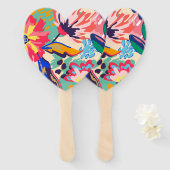 Bossen en rozen handwaaier (Voorkant en achterkant)