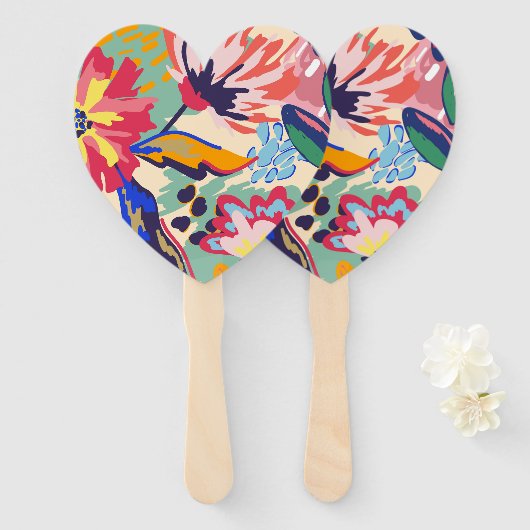 Bossen en rozen handwaaier (Voorkant en achterkant)