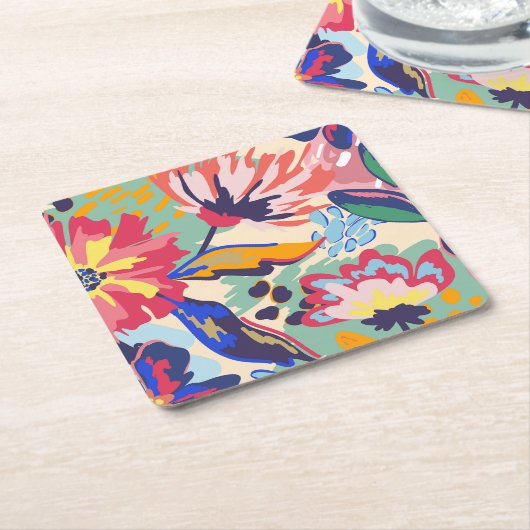 Bossen en rozen kartonnen onderzetters (Schuin)