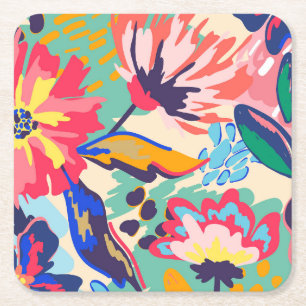 Bossen en rozen kartonnen onderzetters