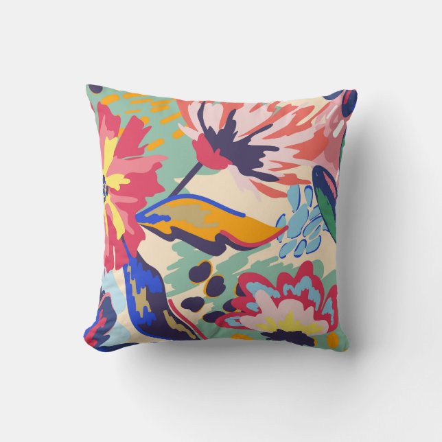 Bossen en rozen kussen (Voorkant)