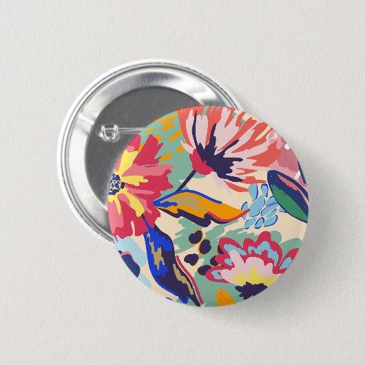 Bossen en rozen ronde button 5,7 cm (Voorkant /achterkant)