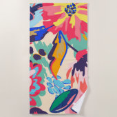 Bossen en rozen strandlaken (Voorkant)