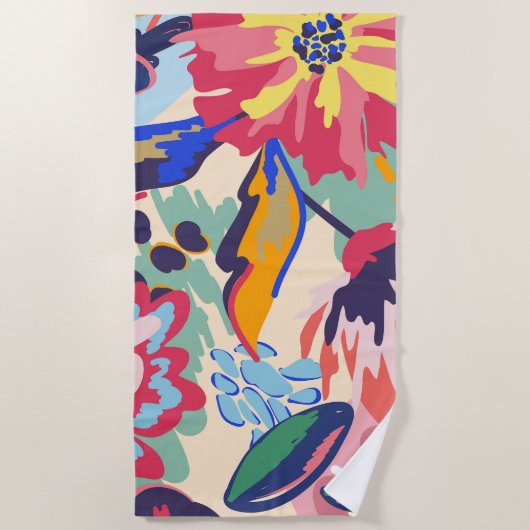 Bossen en rozen strandlaken (Voorkant)