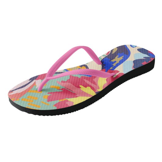 Bossen en rozen teenslippers (Schuin)