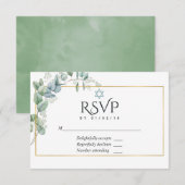 Bossen Eucalyptus Bosgroen Vleermuis Mitzvah RSVP Kaartje (Voorkant / Achterkant)