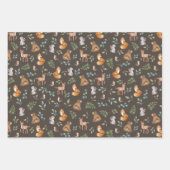 Bossen Fable Woodland Animals Greenery Baby Inpakpapier Vel (Voorkant 3)