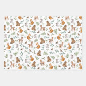 Bossen Fable Woodland Animals Greenery Baby Inpakpapier Vel (Voorkant)