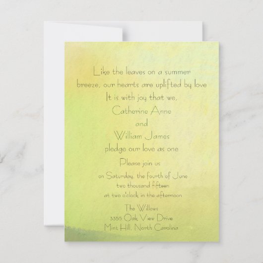 Bossen Forest Casual Elegant Outdoorbruilding Kaart (Achterkant)