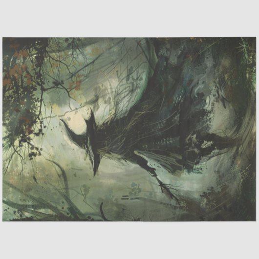 Bossen Heks Halloween Decoupage Tissuepapier (Voorkant)