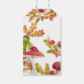 Bossen, Herfstbos, Paddestoel Baby shower Cadeaulabel (Achterkant)