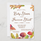 Bossen, Herfstbos, Paddestoel Baby shower Kaart (Voorkant)