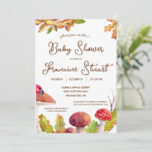 Bossen, Herfstbos, Paddestoel Baby shower Kaart (Staand voorkant)