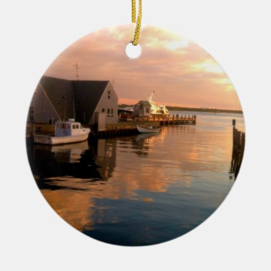 Bossen Hole Harbour kerstversiering Keramisch Ornament (Voorkant)