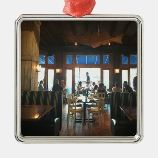 Bossen Hole Waterfront kerstversiering Metalen Ornament (Voorkant)