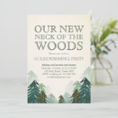 Bossen Housewarming Party Invitation Winterbos Kaart (Staand voorkant)