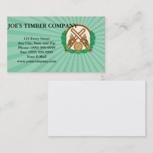 Bossen houtslijp visitekaartje (Voorkant / Achterkant)