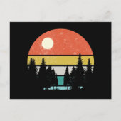 Bossen in het landschap Natuur Retro Sunset Forest Briefkaart (Voorkant)