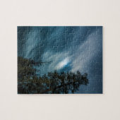 Bossen in Moonlight Night Sky Legpuzzel (Horizontaal)