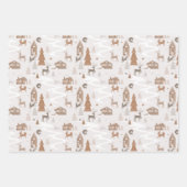 Bossen, konijnen en rendierdorp inpakpapier vel (Voorkant)