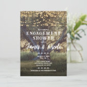 Bossen met boomverlichting Verloving Shower Kaart (Staand voorkant)