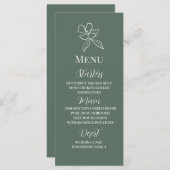 Bossen met een minimale Floral Wedding Menu (Voorkant / Achterkant)