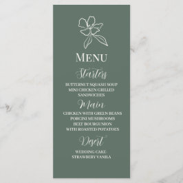 Bossen met een minimale Floral Wedding Menu