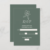 Bossen met een minimale Floral Wedding RSVP Kaartje (Voorkant / Achterkant)