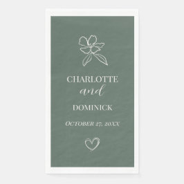 Bossen met een minimale Floral Wedding Servet