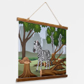 Bossen met één Zebra Hangend Wandkleed (Gebogen)