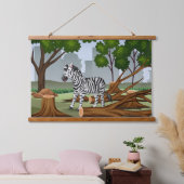 Bossen met één Zebra Hangend Wandkleed (Slaapkamer)