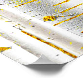 Bossen met goudvogel en witte vogel poster (Hoek)