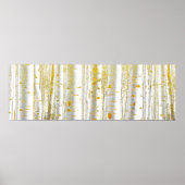 Bossen met goudvogel en witte vogel poster (Voorkant)