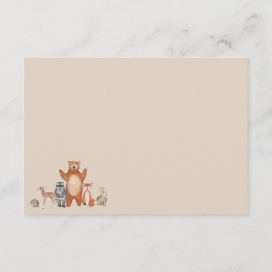 Bossen met groene bomen brengen een boek mee informatiekaartje (Achterkant)