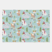 Bossen met kerstmis met vossen inpakpapier vel (Voorkant)