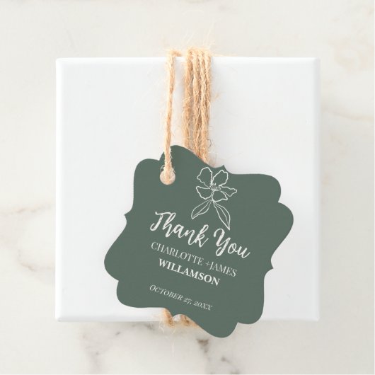 Bossen met minimale Floral Wedding Favors Bedankjes Labels (In situ)