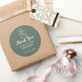 Bossen met minimale Floral Wedding Favors Ronde Sticker