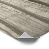 Bossen met ochtendmist achter de bomen poster (Hoek)