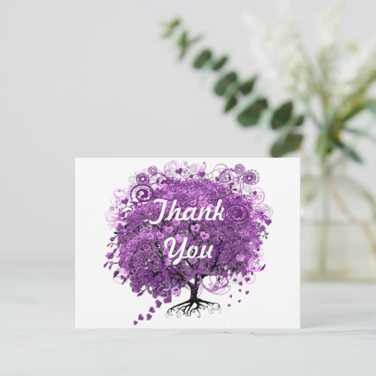 Bossen met Paarse hardebomen Briefkaart (Staand voorkant)