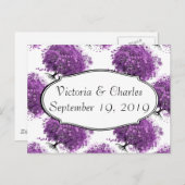 Bossen met Paarse hardebomen Briefkaart (Voorkant / Achterkant)