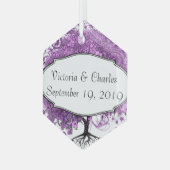 Bossen met Paarse hardebomen Glas Ornament (Voorkant links)