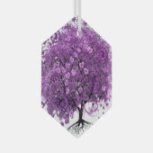 Bossen met Paarse hardebomen Glas Ornament (Voorkant Rechts)