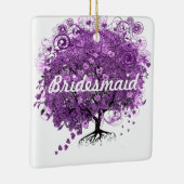 Bossen met Paarse hardebomen Keramisch Ornament (Rechts)