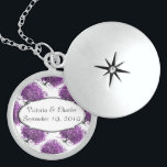 Bossen met Paarse hardebomen Locket Ketting<br><div class="desc">Bossen met Paarse hardebomen</div>