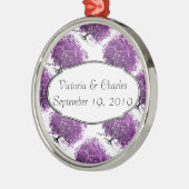 Bossen met Paarse hardebomen Metalen Ornament (Links)